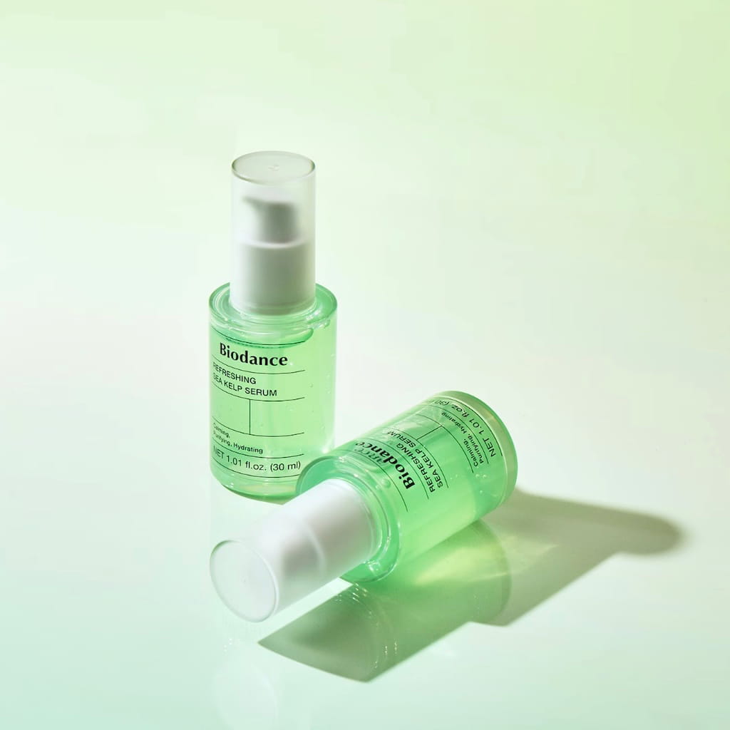 Flacon compte-gouttes du sérum purifiant et apaisant aux algues marines BIODANCE Refreshing Sea Kelp Serum 30ml.