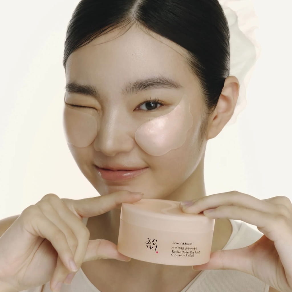 Pot de 60 patchs yeux hydrogel au ginseng et rétinal Beauty of Joseon Revive Under Eye Patch.