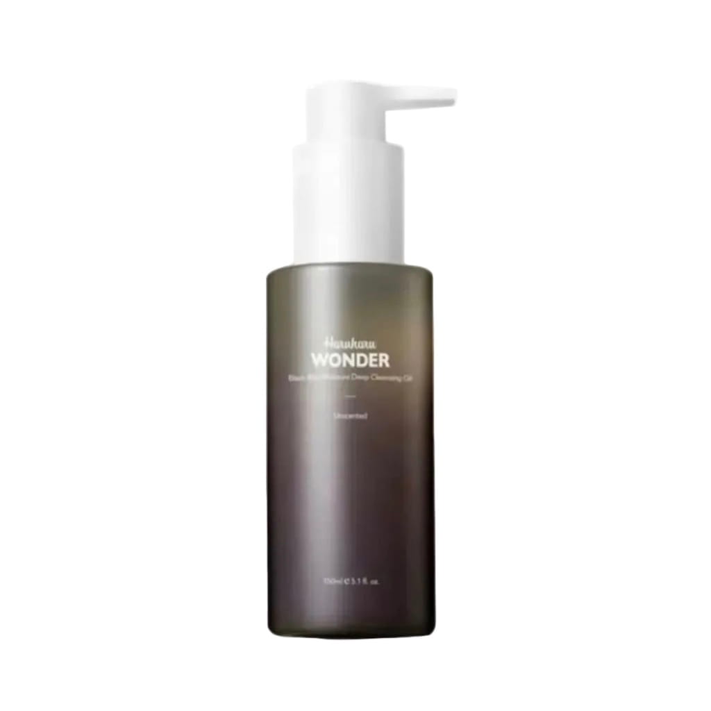 Flacon pompe de l'huile démaquillante au riz noir Haruharu Wonder Black Rice Deep Cleansing Oil 150ml.