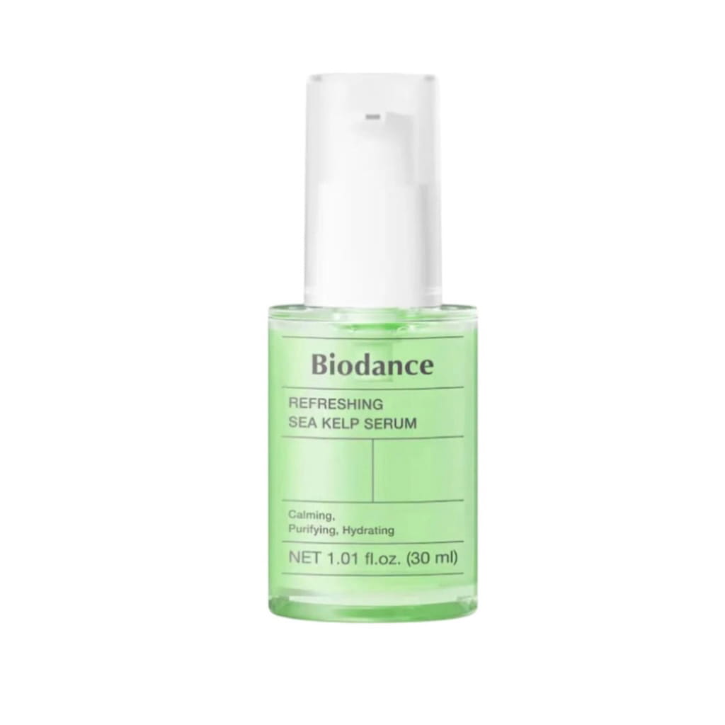 Flacon compte-gouttes du sérum purifiant et apaisant aux algues marines BIODANCE Refreshing Sea Kelp Serum 30ml.