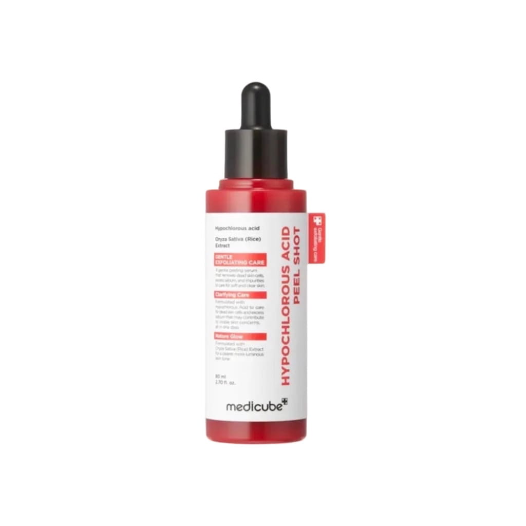 Flacon du sérum exfoliant doux MEDICUBE Hypochlorous Acid Peel Shot 80ml.
