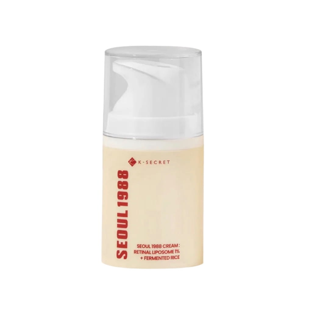 Flacon de la crème anti-âge et éclat KSECRET SEOUL 1988 Cream Retinal Liposome 1% + Fermented Rice 50ml.