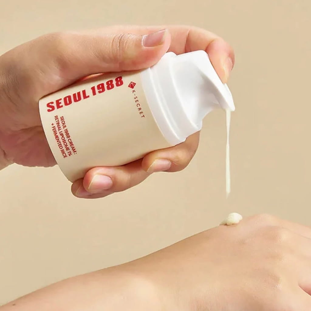 Texture onctueuse et nourrissante de la crème au rétinal liposomé et riz fermenté KSECRET.