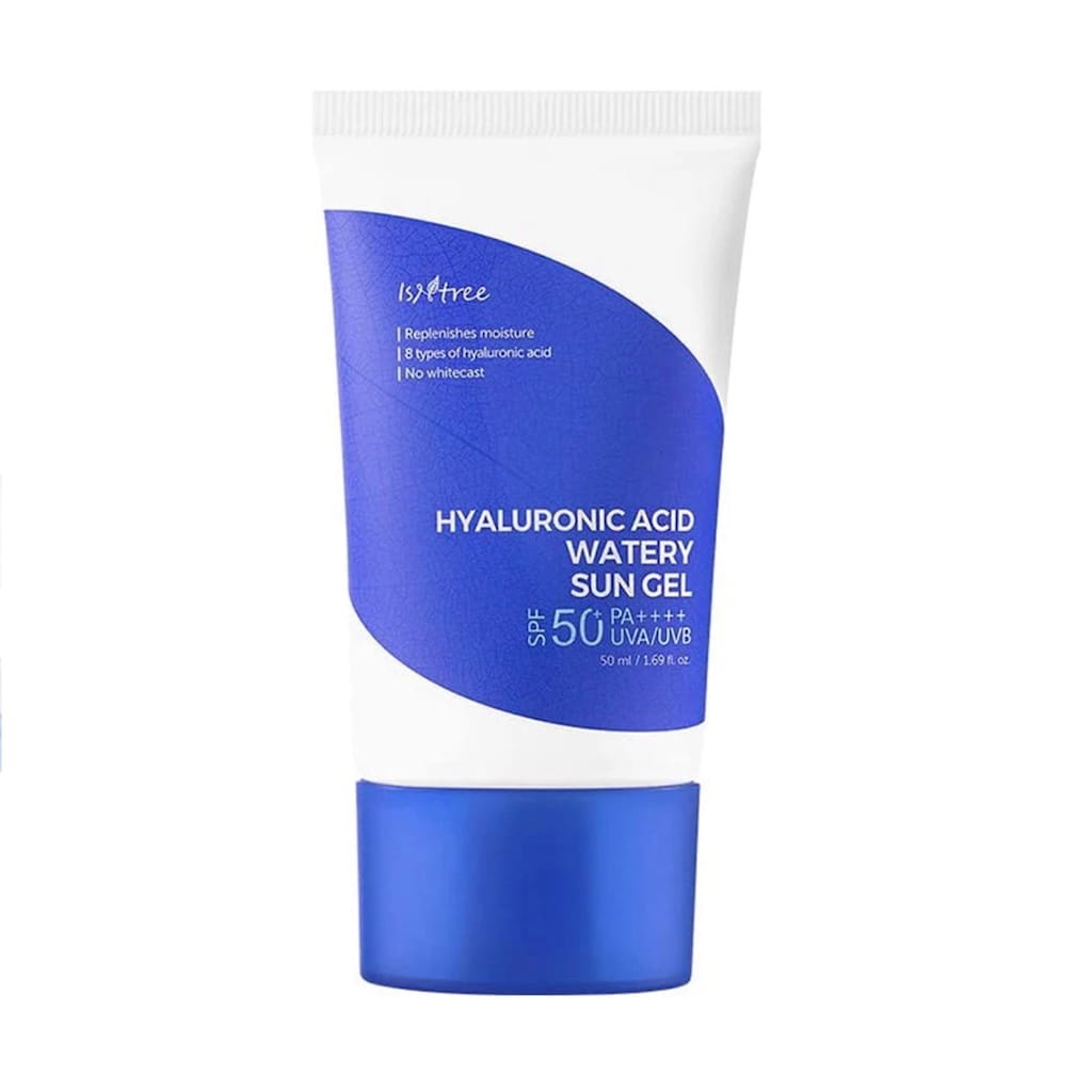 Tube de la protection solaire hydratante Isntree Hyaluronic Acid Watery Sun Gel SPF50+ 50ml.
