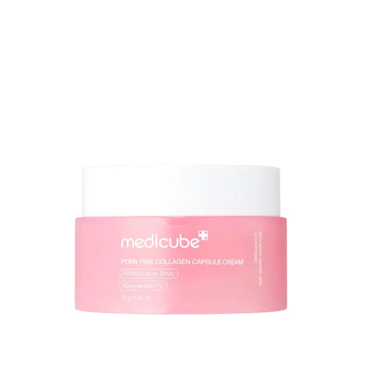 Pot de la crème visage sur-mesure MEDICUBE PDRN Pink Collagen Capsule Cream 55g.