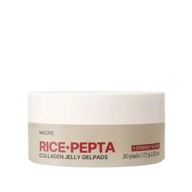 Pot du Rice Pepta Collagen Jelly Gel Pads de NACIFIC, contenant 30 disques hydrogel pour l'éclat du visage.