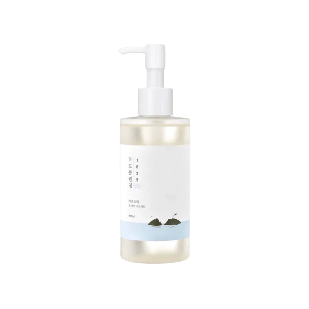 Flacon pompe de 200ml de l'huile démaquillante 1025 Dokdo Cleansing Oil de ROUND LAB.