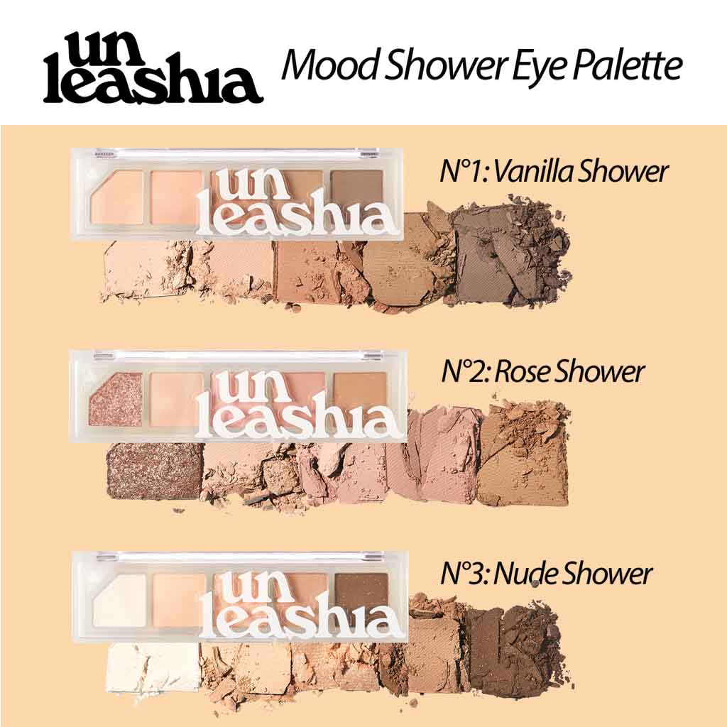 UNLEASHIA Mood Shower Eye Palette, 3 palettes de couleur