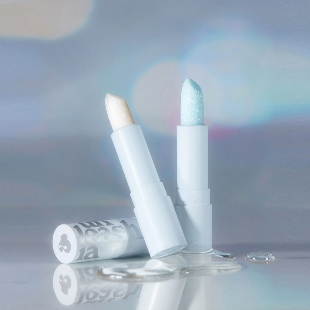 UNLEASHIA Glacier Vegan Lip Balm, Baume à lèvres scintillant, 2 modèles différents