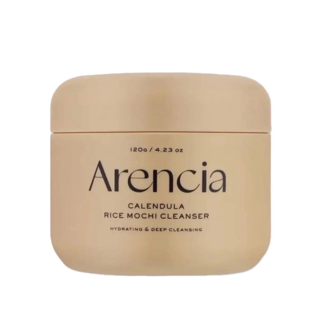 Pot du nettoyant exfoliant apaisant texture mochi Arencia Calendula Rice Mochi Cleanser 120g.
