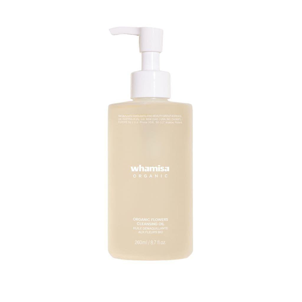 WHAMISA Organic Flowers Cleansing Oil, Huile Démaquillante aux Fleurs fermentées certifiée BIO (label BDIH), Vegan, EWG. Cosmétique K-beauty pour votre routine visage ou rituel layering coréen