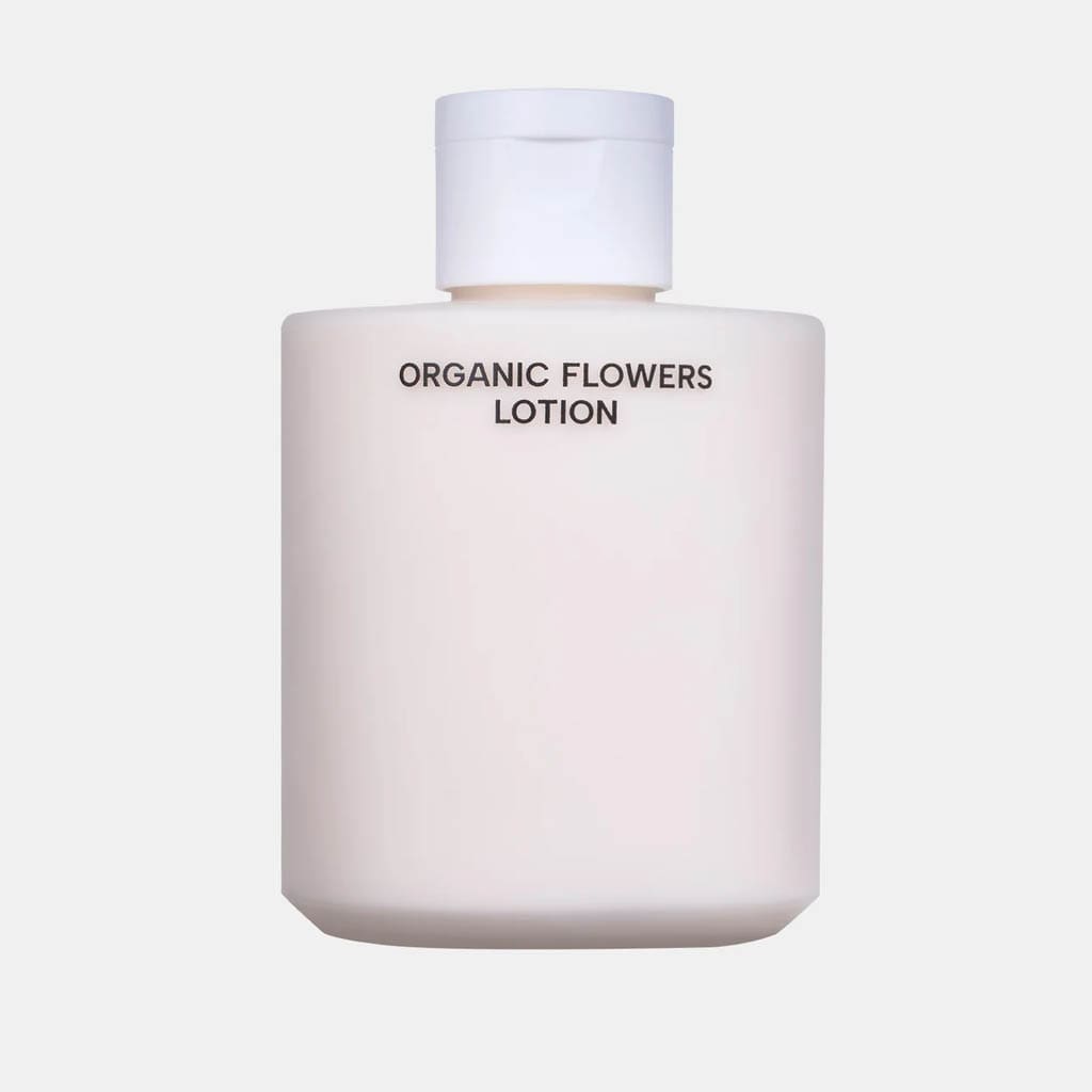 Flacon Whamisa Organic Flowers Lotion Double Rich 200 ml – émulsion riche bio pour peau sèche et sensible