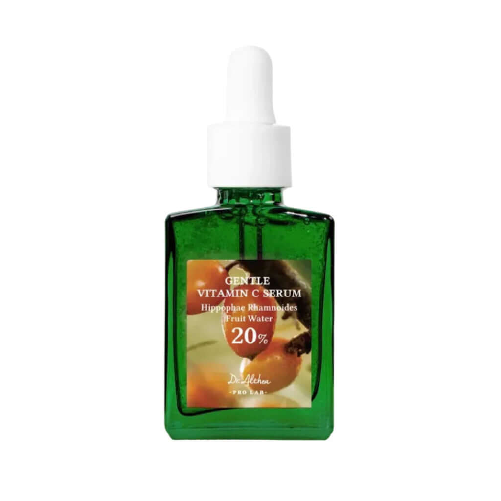 30ml bottle of Dr. Althea's Gentle Vitamin C serum, a brightening and antioxidant treatment for an even complexion.