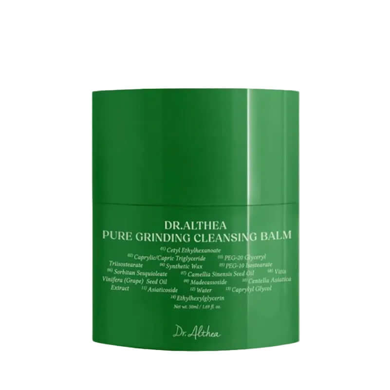 Baume démaquillant Dr. Althea Pure Grinding Cleansing Balm da 50ml, dotato di un meccanismo di rotazione innovativo per una detersione igienica ed efficace.