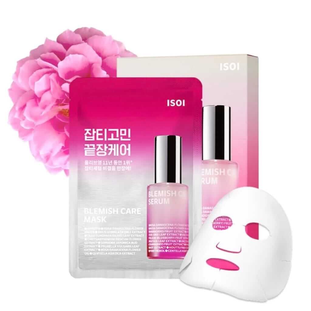 Close-up of the finely woven fabric mask, generously soaked with serum containing Bulgarian Rose oil. The mask's translucent texture ensures perfect adherence to deliver brightening and soothing active ingredients deep into the skin.