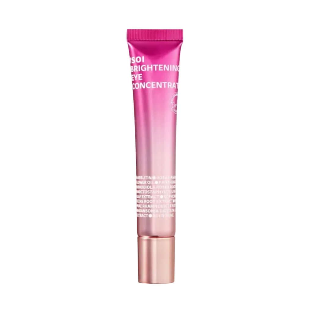 17ml tube of ISOI's Brightening Eye Concentrate, a concentrated eye contour care with Bulgarian Rose to brighten dark circles and smooth wrinkles.