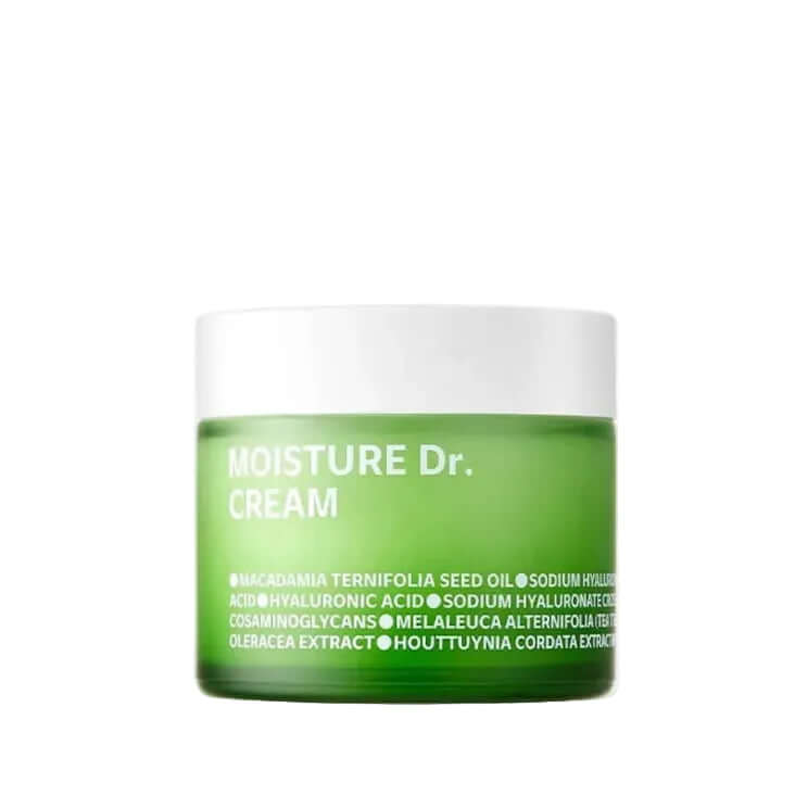 Crème hydratante ISOI Moisture Dr. Cream - Pot de 70ml aux céramides et acide hyaluronique, soin coréen idéal pour réparer la barrière cutanée des peaux sensibles.