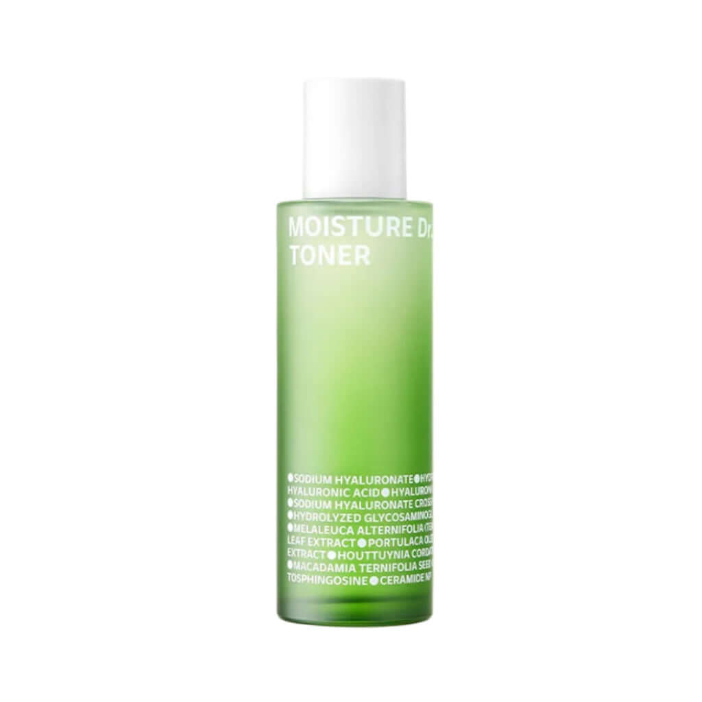 Tonico ISOI Moisture Dr. Toner da 130ml — Tonico coreano idratante arricchito con 5 tipi di acidi ialuronici, ceramidi ed estratti vegetali per lenire e idratare tutti i tipi di pelle.