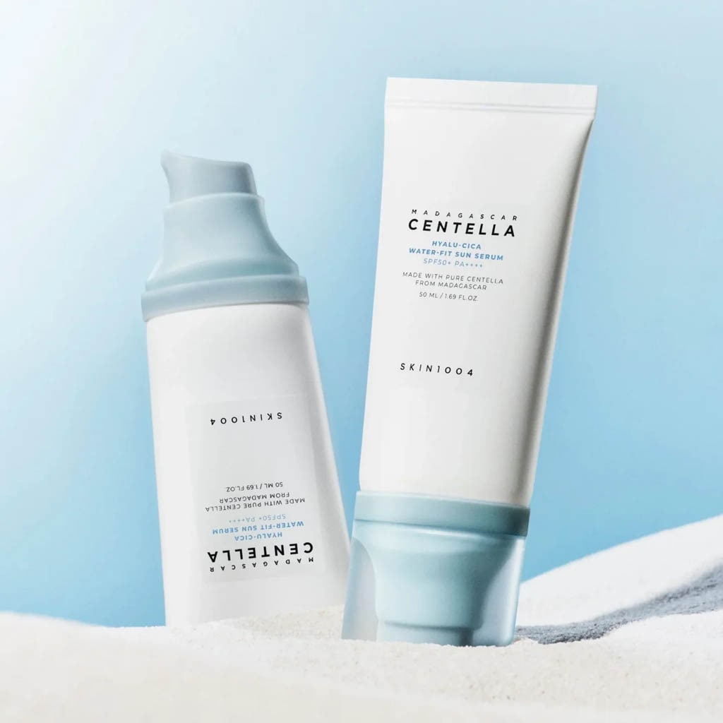 Crème solaire visage SKIN1004 Madagascar Centella Hyalu-Cica Water-Fit Sun Serum SPF50+ – sérum solaire coréen hydratant à la Centella
