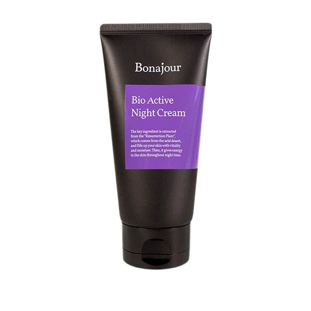 BONAJOUR - Bio Active Night Cream, crème de nuit à haut pouvoir hydratant et revitalisant grâce aux extraits de la plante de résurrection et au Glycéryl glucoside