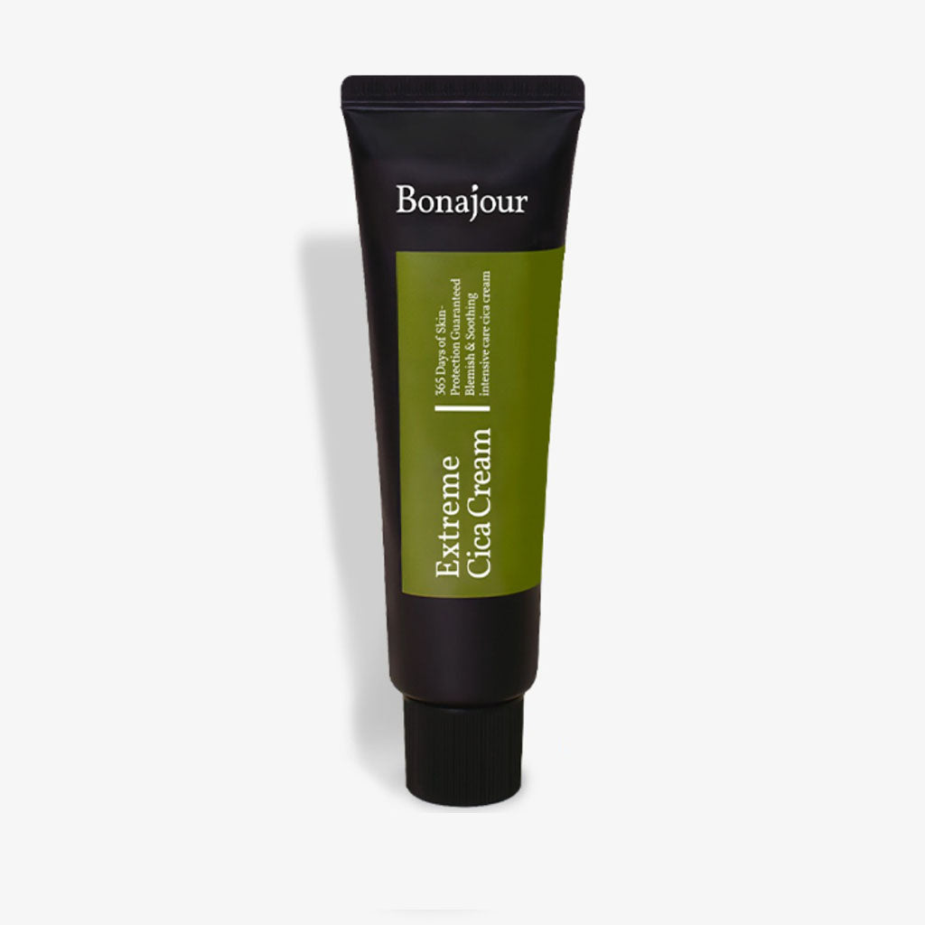 Bonajour Extreme CICA Cream, Crème réparatrice à la centella asiatica, chlorelle, panthénol et peptides, pour peaux irritées, abimées, matures et au teint terne ou irrégulier, tâches d'acné
