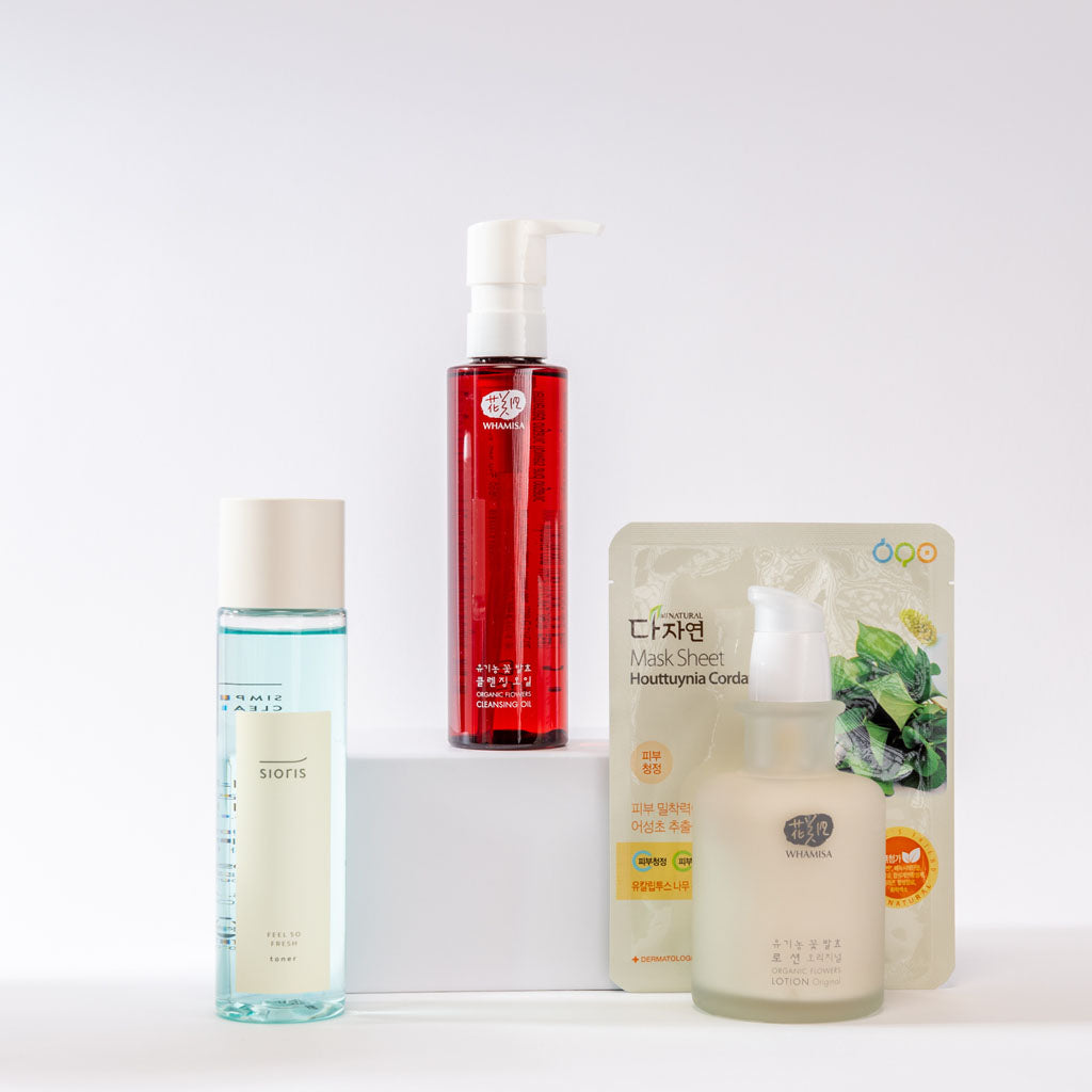 Le Coffret MY-KARE de 4 soins coréens pour Peau Grasse avec les plus belles marques cosmétiques naturelles, vegan et Bio de Corée du Sud: une belle idéee cadeau sans se tromper ou simplement pour se faire plaisir.