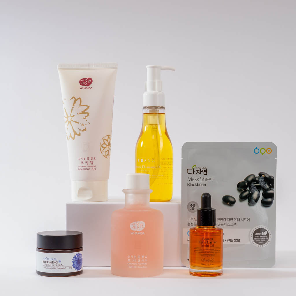 Coffret 6 soins visage coréens pour Peau Sèche